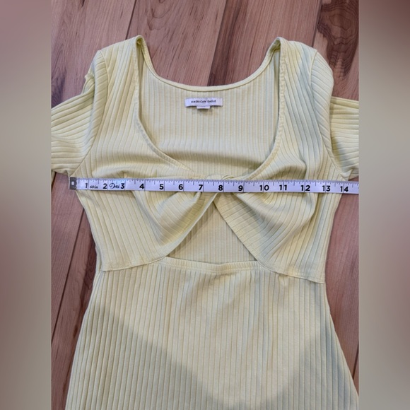 American Eagle Outfitters Light Yellow Ribbed Dress - Picture 5 of 5